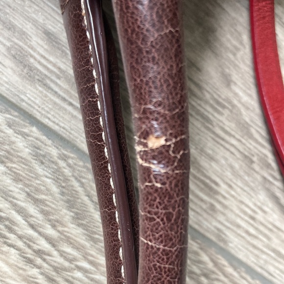 Luce Dark Red & Brown SUPER SOFT Genuine Leather Large Handbag - Picture 7 of 14